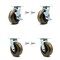 Service Caster 6 Inch High Temp Phenolic Caster Set with Roller Bearings 4 Swivel Lock 2 Brake SCC-30CS620-PHRHT-TLB-BSL-2-BSL-2 - alternate 1